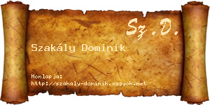 Szakály Dominik névjegykártya