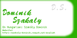 dominik szakaly business card
