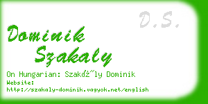 dominik szakaly business card